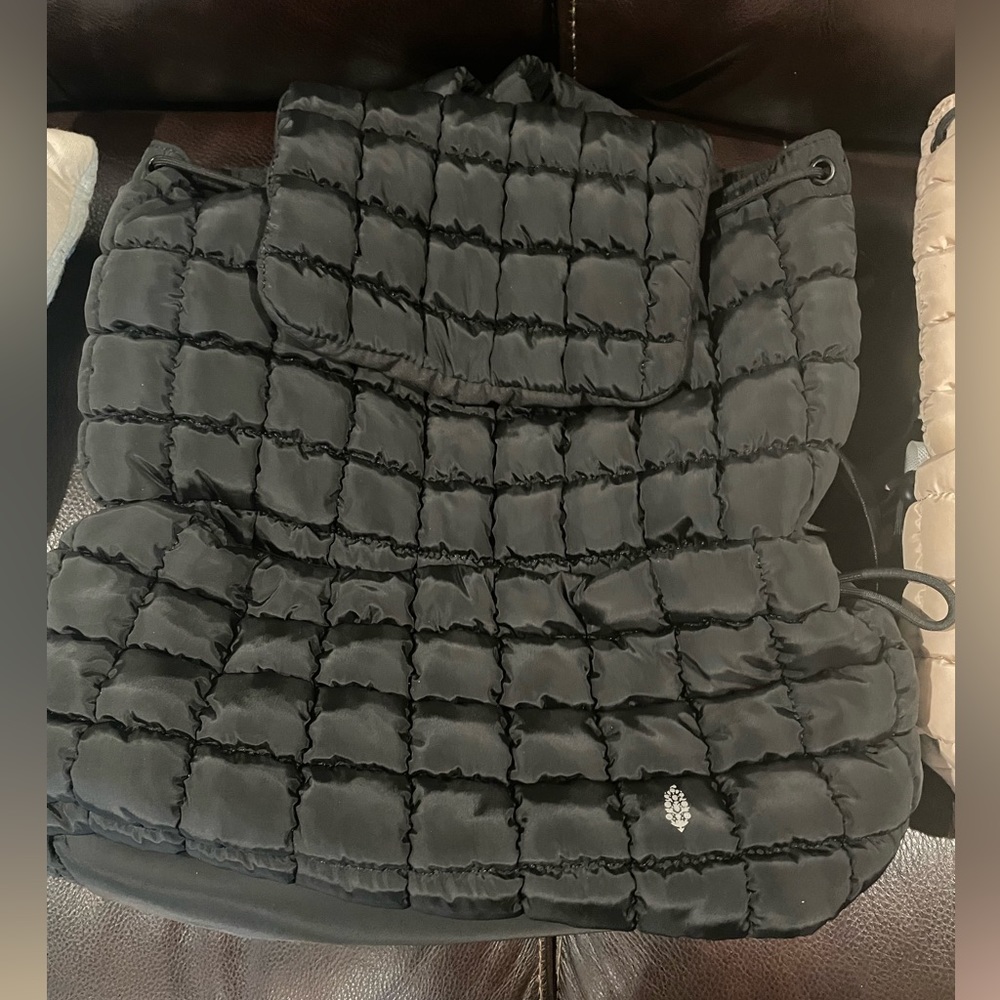 Free people black quilted backpack